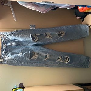 Blue Ripped Boyfriend Jeans from SHEIN